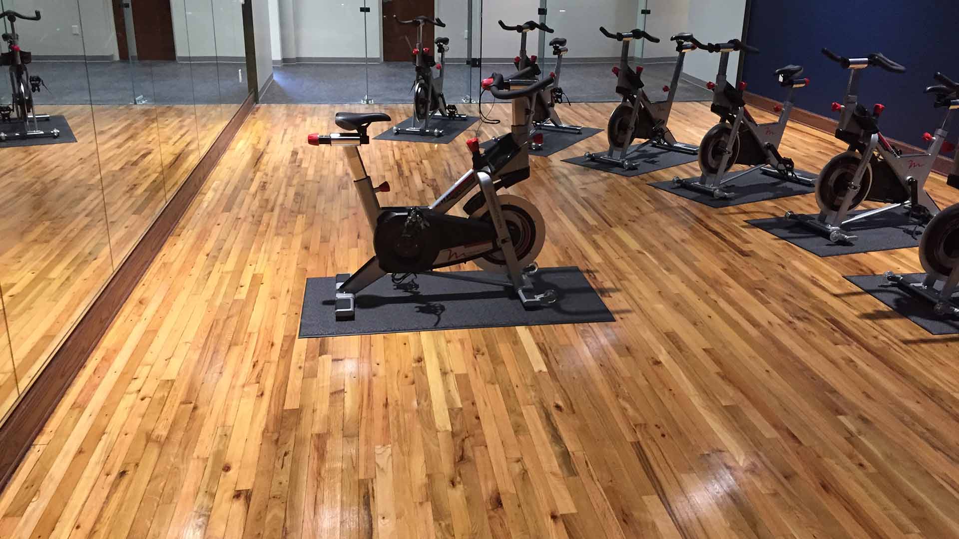 Spin Room Hardwood Floor